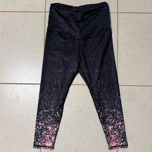 SHEIN Black Maternity Leggings with Pink Accents